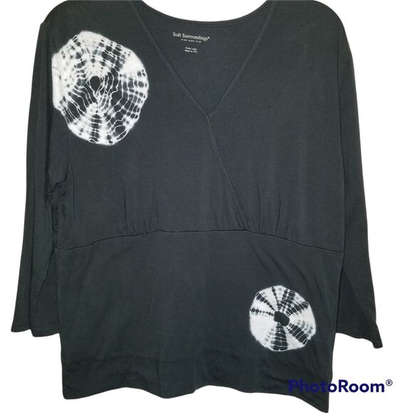 Soft Surroundings Tie Dye Top Petite Large Made in USA - Picture 1 of 12